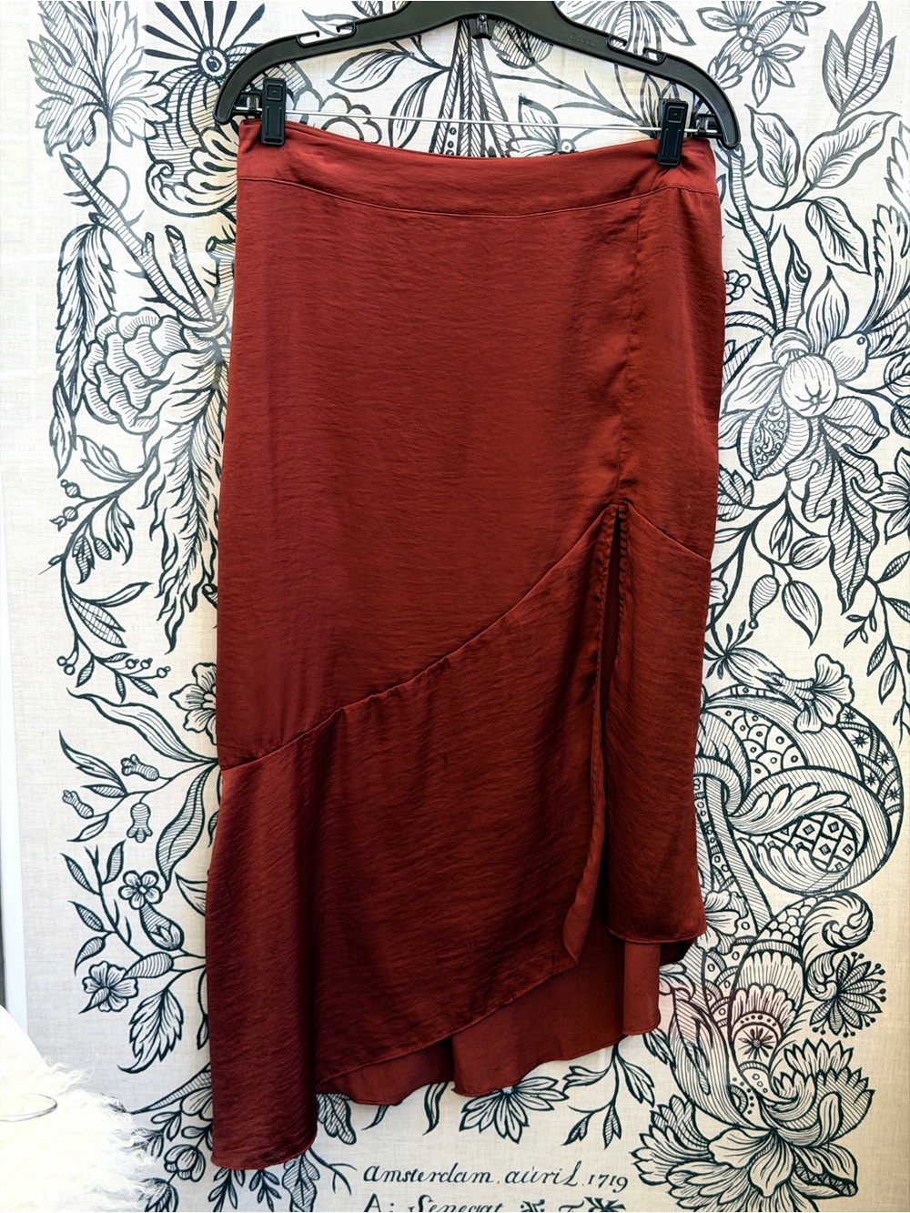 Free People Women's Rust Asymmetrical Midi Skirt